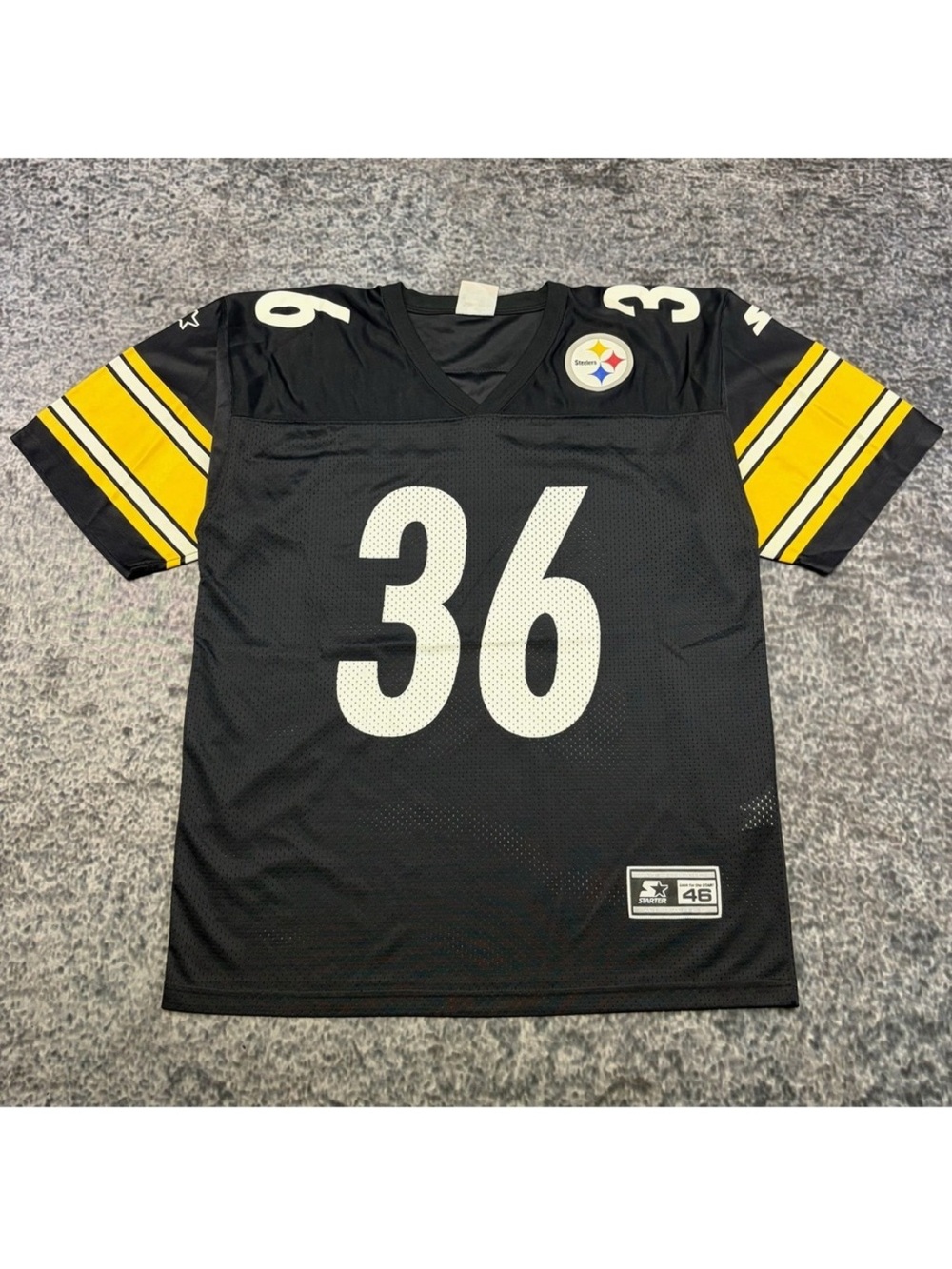 STARTER Black & Yellow #36 Steelers Football Jersey